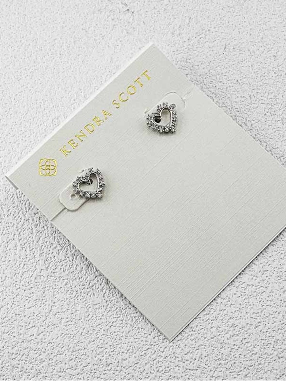 Kendra Scott Silver Heart Pavé Stud Earrings